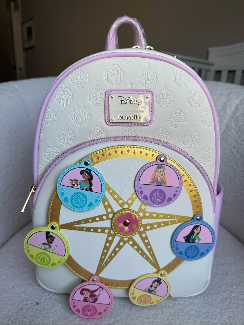 Loungefly Pink & Cream Disney Princess Ferris Wheel Mini Backpack